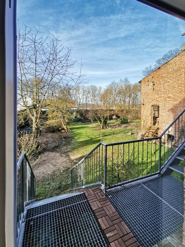 Ferienwohnung Biesenbrow Blick in den Garten